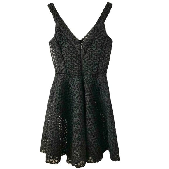 MAJE Ringo Basket Weave Lace Fit & Flare Dress Paris Sleeveless Black - Picture 8 of 11